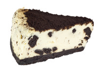 Oreo Cheesecake Isolated On White Background