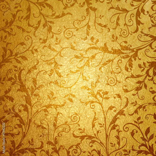金色の蔦模様の背景 Stock Illustration Adobe Stock