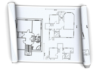 Wall Mural - house plan