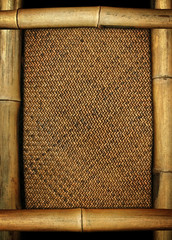 Wall Mural - bamboo frame on rattan background