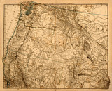 Fototapeta Mapy - Original map of America's Pacific Northwest, printed in 1875.