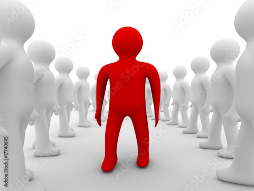 Conceptual image of teamwork. Isolated 3D image