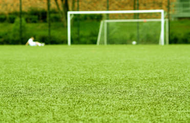 Wall Mural - Fußball Strafraum Tor&Ball&Junge