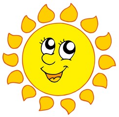 Wall Mural - Cartoon smiling Sun