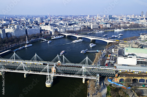 Tapeta ścienna Most hungerford widziane z London Eye