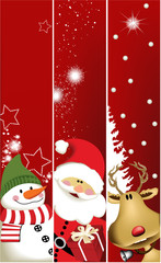 Three Christmas banners.