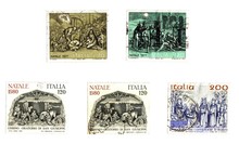 Italian Old  Christmas Stamps,  Nativity..