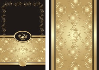 Wall Mural - Ornament for two cards. Pattern. Vector