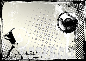 Wall Mural - baseball grunge background