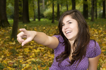 beautiful young girl in autumn scenery 7