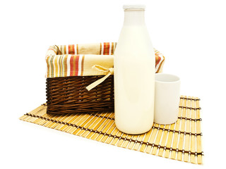 Wall Mural - basket and milk