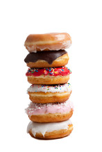 Stack Of Donuts On A White Background