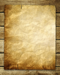 Sticker - vintage paper on wood background