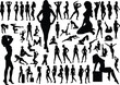 Collection of naked women vector silhouettes