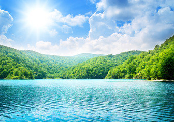 Canvas Print - lake in deep mountain forest