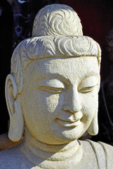 Wall Mural - China Shanghai Yuyuan market stone carved buddhas.