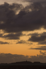 Isle of May, island in Firth of Forth, Scotland, at sunrise.