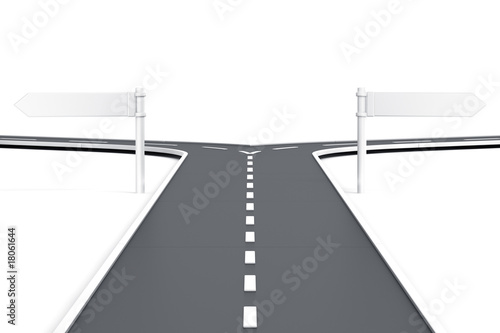 splitting road with blank r...
