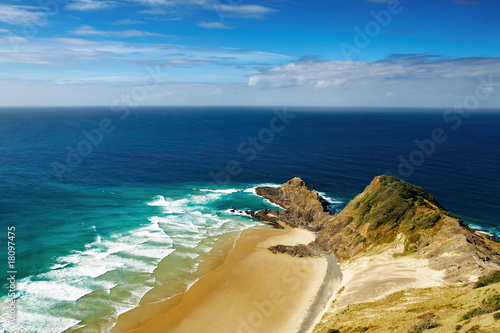 Board z aluminiowym obramowaniem Cape Reinga, północna krawędź Nowej Zelandii