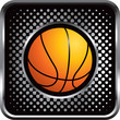 Basketball on black halftone web button