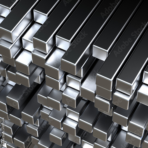 Naklejka - mata magnetyczna na lodówkę 3d metal bars