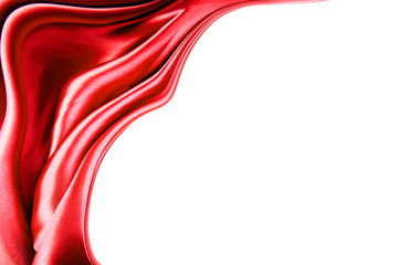 Red silky fabric flow