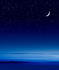 moon over ocean