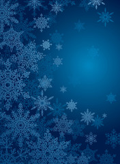 snowflake blue background with copy space for your text