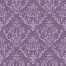Seamless Purple Floral Wallpaper