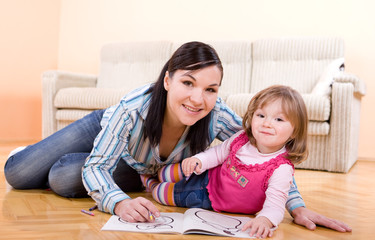 Canvas Print - family drawing