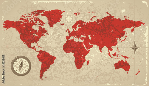 Fototapeta dla dzieci Retro map of the World