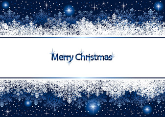 Poster - Christmas background with snowflakes and stars