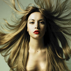 beautiful woman with magnificent hair