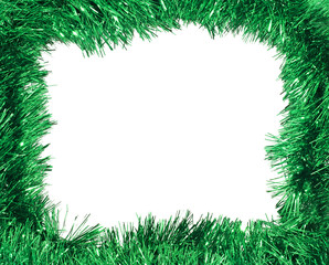 Green tinsel frame