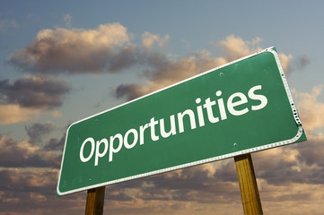 Wall Mural - Opportunities Green Road Sign