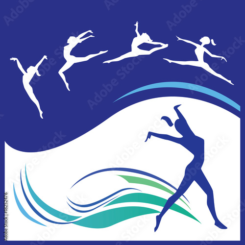 Obraz w ramie Woman gymnastics vector