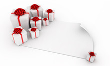 Presents Over Blank White Paper
