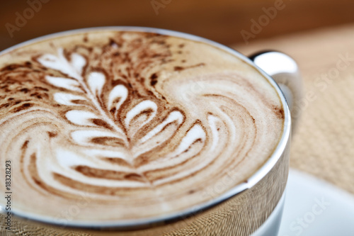 Naklejka na szybę art latte on a cappuccino coffee cup