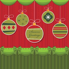 Sticker - red and green hanging decorations