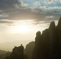 sunset on rocks