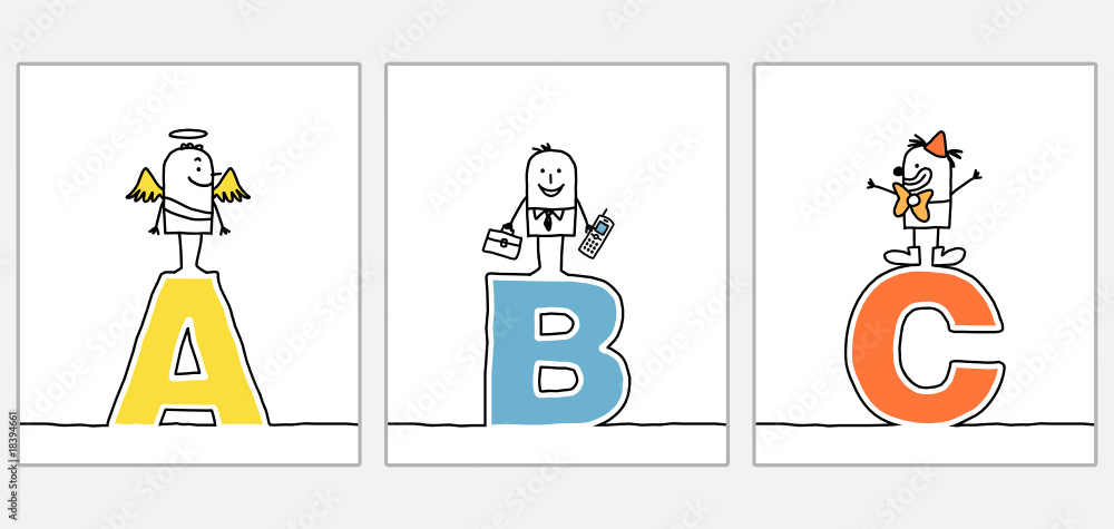 Vector de Stock cartoon alphabet - A B C | Adobe Stock