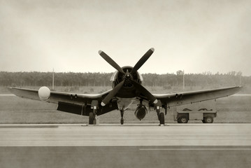 Poster - Old propeller airplane