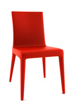 Red Chair Isolated On White Background With Clipping Path
