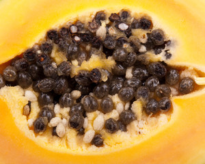 Papaya fruit closeup view