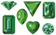 Different cut emeralds