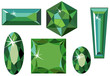 Different cut emeralds