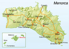 Landkarte Von Menorca