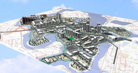 Project area of city