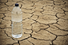Water Bottle On Dry Ground
