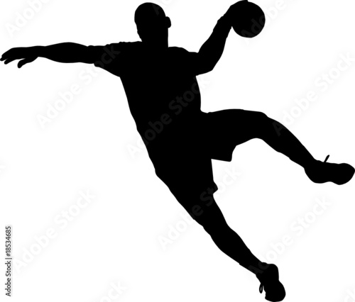 Obraz w ramie Sylwetka mężczyzny rzucającego piłkę